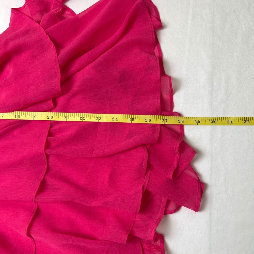 Torrid Womens Smocked Mock Neck Tiered Ruffle Peplum Blouse Size 2X Hot Pink - Picture 8 of 11